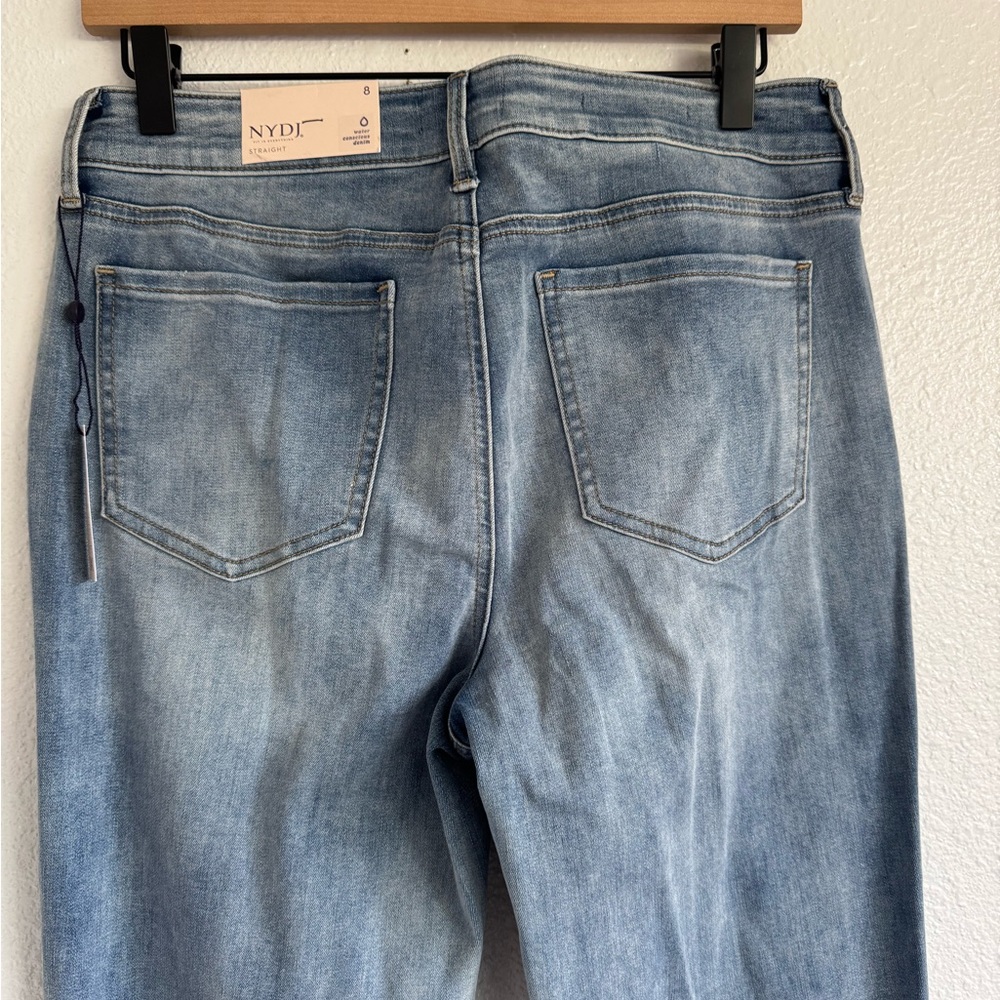 NWT NYDJ Marilyn Straight Leg Jeans Women's Size 8 Light Wash Denim Lift Tuck - Picture 11 of 13
